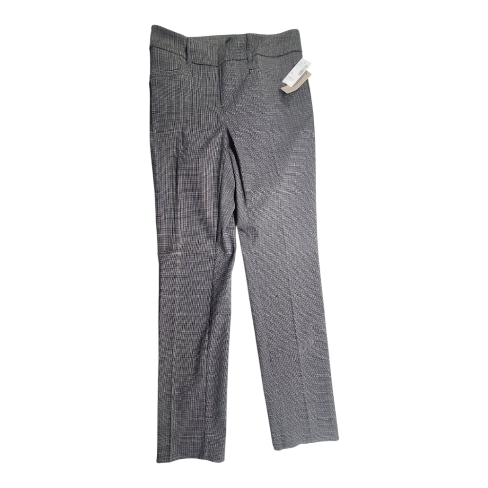 NWT Reitmans Gray Checkered Straight  Leg Pants Size 6 Petite